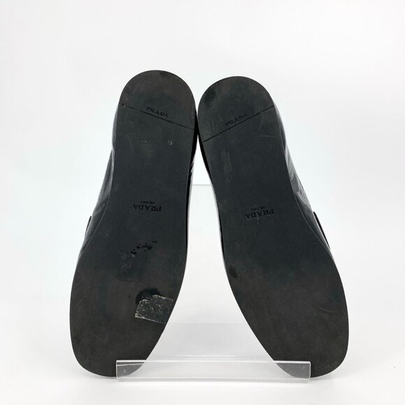 Prada Black Patent Leather Flats Size 36 With Triangle Logo - Picture 5 of 8